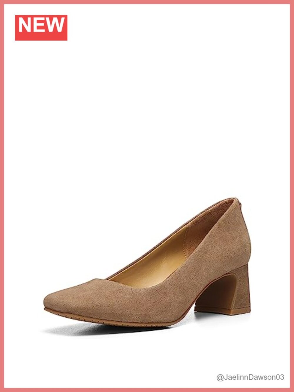 NYDJ Women's Fay Kid Suede Pumps Square Toe Heels Memory Foam Leather